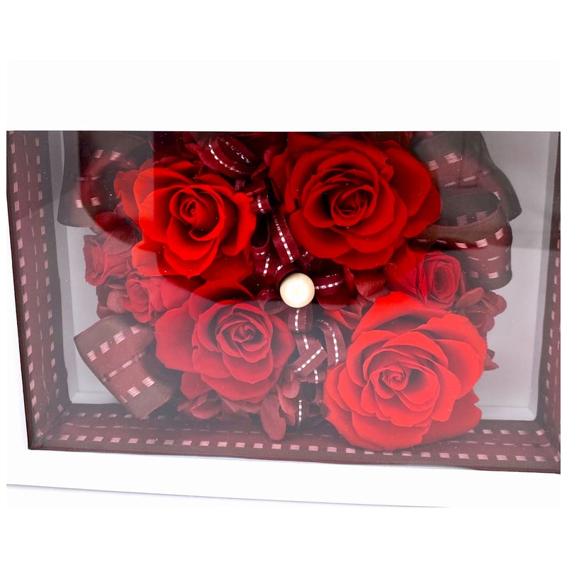 赤い薔薇フォトフレーム 長寿祝い 誕生日 写真立て プリザーブド