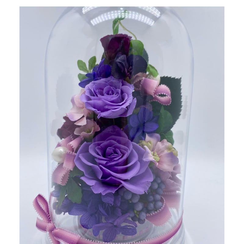 古稀 喜寿 卒寿 お祝い花 パープルドーム アレンジ ケース入り