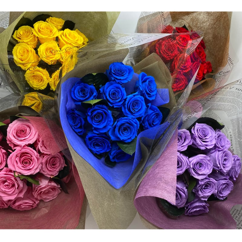 黄色い薔薇12本 ローズ12本花束 プリザーブドフラワー 花束