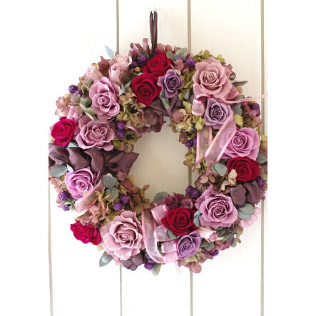 通年飾れるお洒落なアンティーク調リース プリザーブドフラワー 大