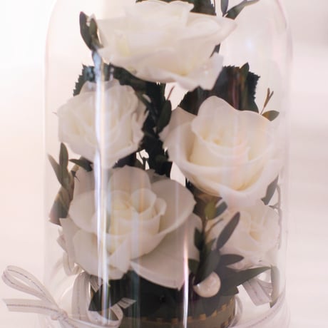 米寿祝い 傘寿祝い 誕生日 記念日 御見舞 黄色い薔薇 ドームアレンジ 枯れないお花 プリザーブドフラワー（イエロー）L