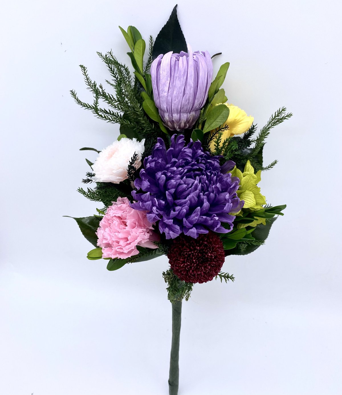 プリザーブドフラワー仏花　一対　輪菊ラズベリー　(花器なし) Alice flower プリザーブドフラワー 仏花 お供え お悔み 枯れ