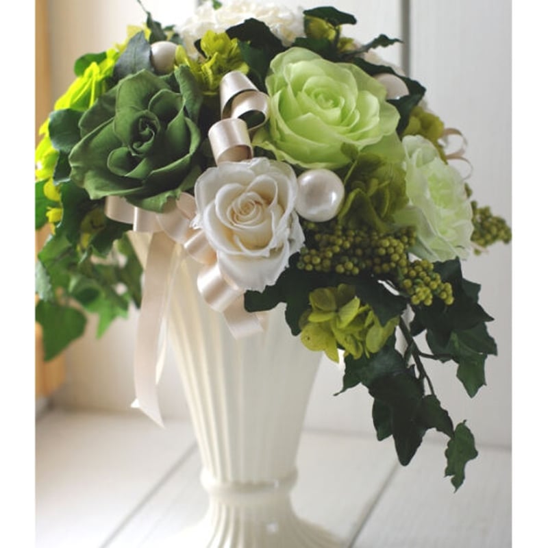 開業祝い プリティープリザG グリーン プリザーブドフラワー | Chloris