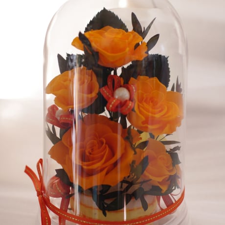 誕生日 記念日 敬老の日 ピンクの薔薇ドームアレンジ 枯れないお花 プリザーブドフラワー（ピンク）L