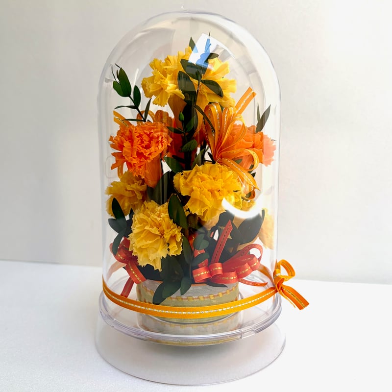 Mother's Day 母の日 青いカーネーション ドームアレンジ プリザーブド