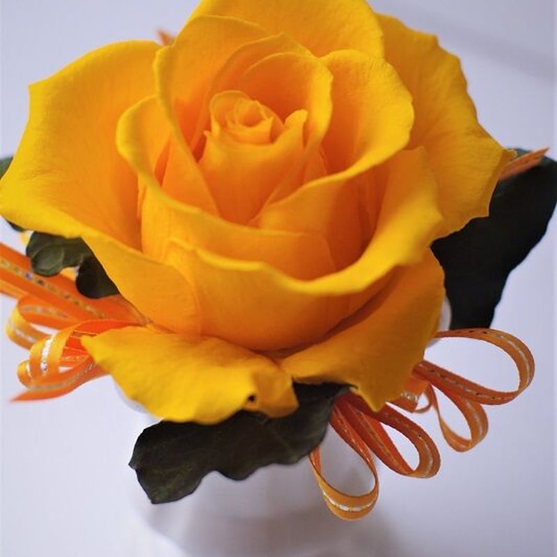 ステンレス製バラ　黄色×ハート柄　1輪 ステンレス製バラ 黄色×ハート柄 1輪