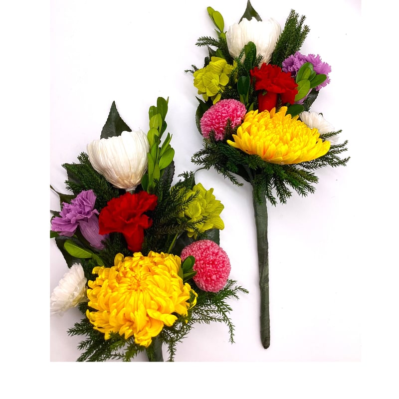 プリザーブドフラワー仏花 簡単差し替え花立て無し 輪菊