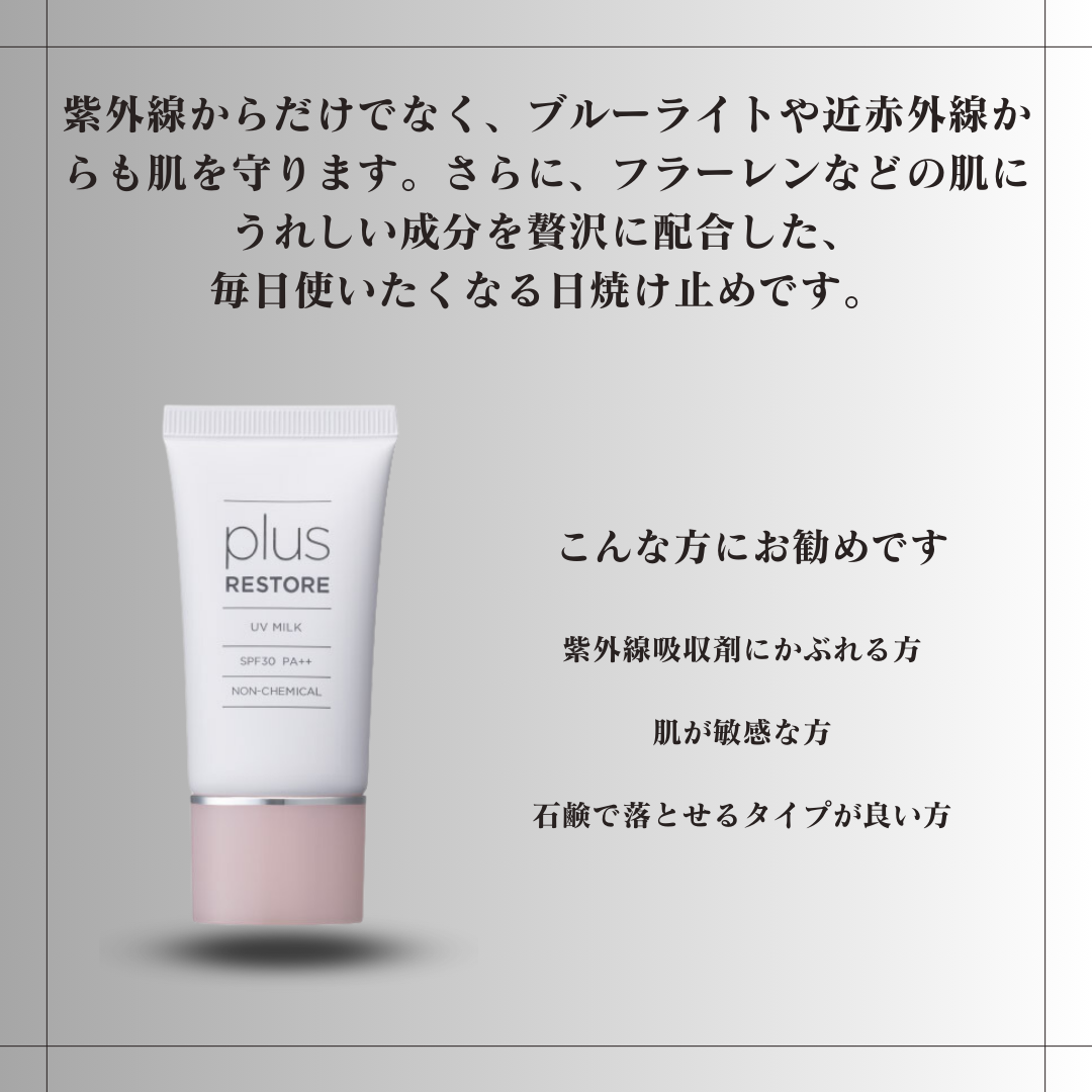 日焼け止めUVミルク【プラスリストア】 | Beaute Room