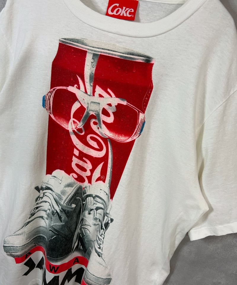 1991年【コカコーラtシャツ】 ロックンロールダンス　白tシングルステッチ 90s コカコーラ tシャツ シングルステッチ グッドフェード y2k