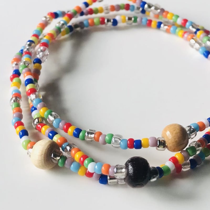 美し過ぎる天然石 マルチカラービーズブレスレット3個セット