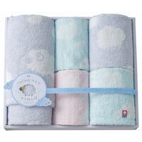 YH066-677  天使のふわもこ　ふわふわひつじ　今治タオルセット　フェイスタオル・ウォッシュタオル2P・タオルハンカチ2P