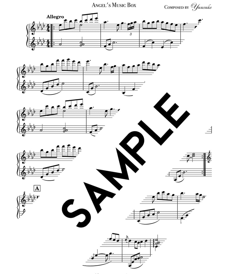 楽譜PDF】天使のオルゴール・ピアノソロ楽譜/ 楽譜PDF】天使のオルゴール・ピアノソロ楽譜/