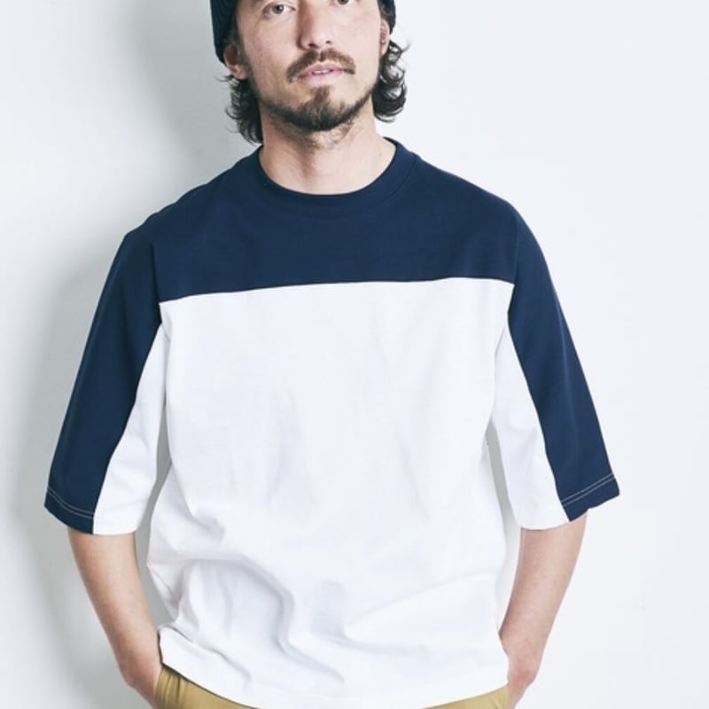 ボンクラ フットボールTシャツ ネイビー size38 BONCOURA Foot