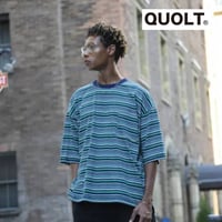 クオルト quolt 半袖Tシャツ メンズ HOURS-BORDER CUTSEW グレーブルー×バーガンディー グリーン×ブルー 901T-1828