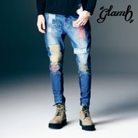 glamb グラム デニムパンツ メンズ Unplugged Poly Denim アンプラグドポリーデニム 春 インディゴ ブラック マルチ GB0126/P04