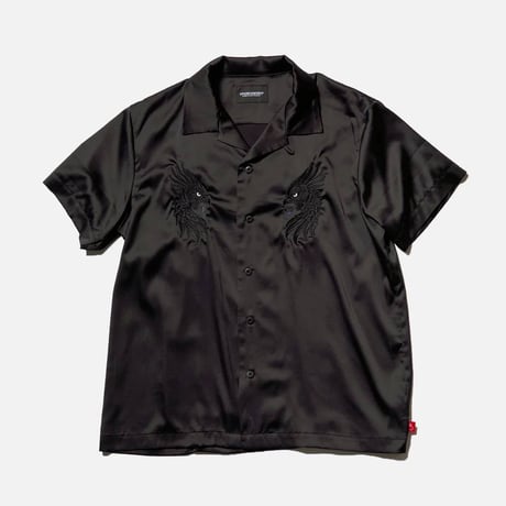 VIRGOwearworks ヴァルゴウェアワークス メンズ 半袖シャツ LUXE BOWLING SATIN SHIRT ホワイト レッド ブラック VG-SH-277