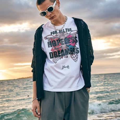glamb グラム 半袖Tシャツ メンズ Wandermore T-Shirt ワンダーモアTシャツ 夏 ホワイト チャコール GB0226/CS01