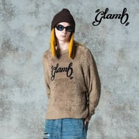 glamb グラム ニット メンズ Spin Logo Shaggy Knit/スピンロゴシャギーニット 秋冬 ブラウン ブルー ブラック GB0325/KNT06