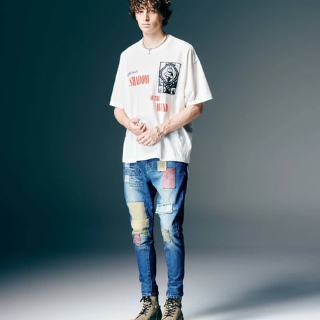 glamb グラム 半袖Tシャツ メンズ Sacred Damage Cutsew セイクリッドダメージカットソー 春 ホワイト ブラック GB0126/CS01