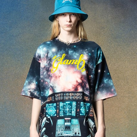 glamb グラム 5分袖Tシャツ メンズ Cosmic Print T-Shirt/コズミックプリントＴシャツ 春夏商品 ブラック GB0225/CS01