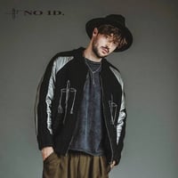 ノーアイディー no id noid NOID. スカジャン メンズ ドッキングニットスーベニアJKT 秋冬商品 シルバー ブラック 857010-380B