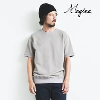 magine マージン Magine 半袖Tシャツ メンズ コットンリブスウェットTシャツ 春夏ファッション ホワイト グレーベージュ ブラック 2522-003