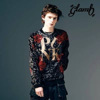 glamb グラム ニット メンズ Punk Flower Knit/パンクフラワーニット 秋冬 ブラック ブルー GB0425/KNT03