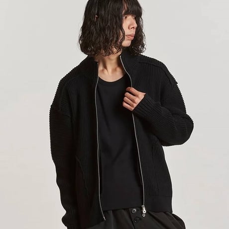 ノーアイディー noid no id NOID． カーディガン メンズ バイカーズニットZIP-CD 秋冬商品 グレー ブラック ミックス 457010-335K