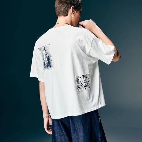 glamb グラム 半袖Tシャツ メンズ Sacred Damage Cutsew セイクリッドダメージカットソー 春 ホワイト ブラック GB0126/CS01