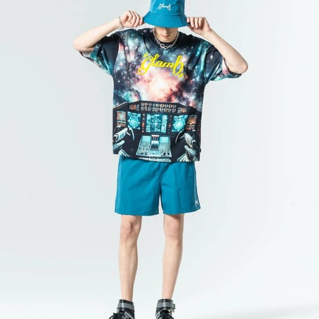 glamb グラム 5分袖Tシャツ メンズ Cosmic Print T-Shirt/コズミックプリントＴシャツ 春夏商品 ブラック GB0225/CS01