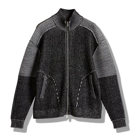 ノーアイディー noid no id NOID． カーディガン メンズ バイカーズニットZIP-CD 秋冬商品 グレー ブラック ミックス 457010-335K