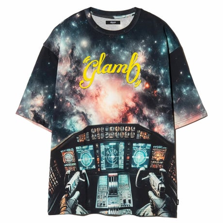 glamb グラム 5分袖Tシャツ メンズ Cosmic Print T-Shirt/コズミックプリントＴシャツ 春夏商品 ブラック GB0225/CS01