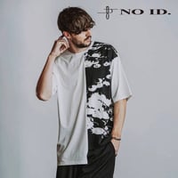 ノーアイディー noid 半袖Tシャツ NOID. メンズ アシンメトリープリントT ホワイト ブラック 春夏商品 458006-495T