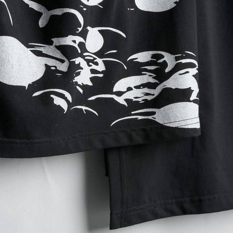 ノーアイディー noid 半袖Tシャツ NOID. メンズ アシンメトリープリントT ホワイト ブラック 春夏商品 458006-495T