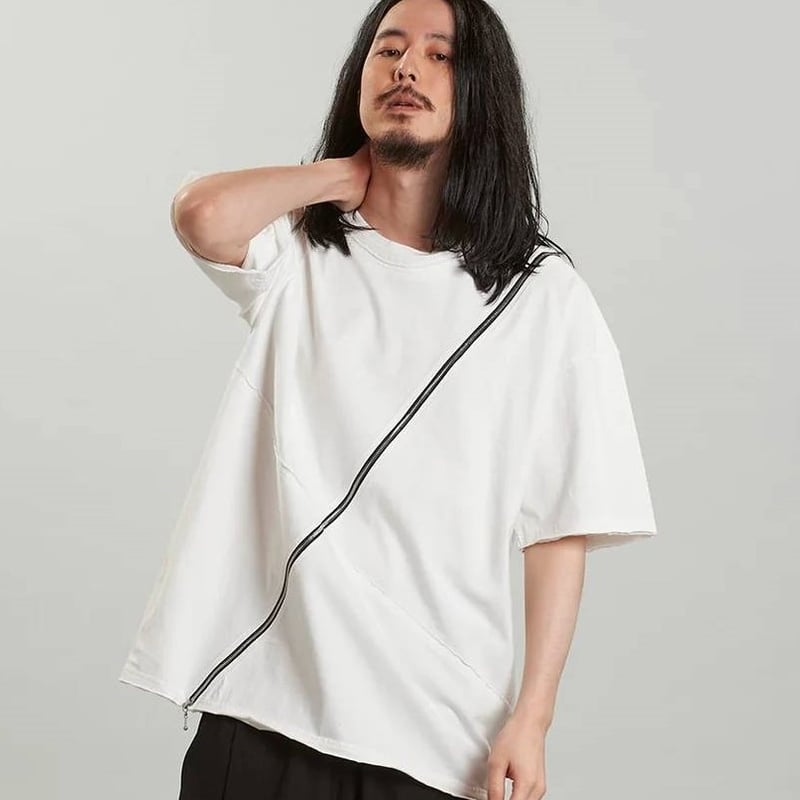 ノーアイディー noid 半袖Tシャツ NOID. メンズ マルチシームZIP BIG-T