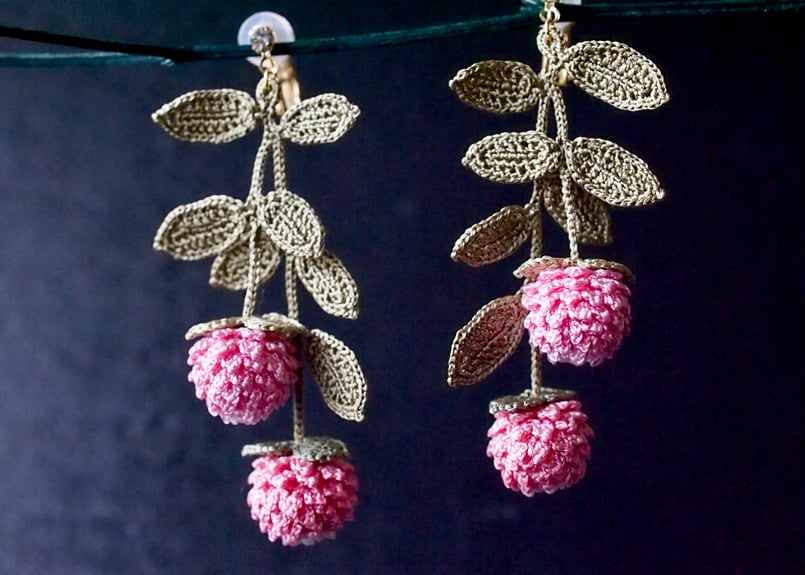 千日紅（センニチコウ）の耳飾り | アンデルヨン