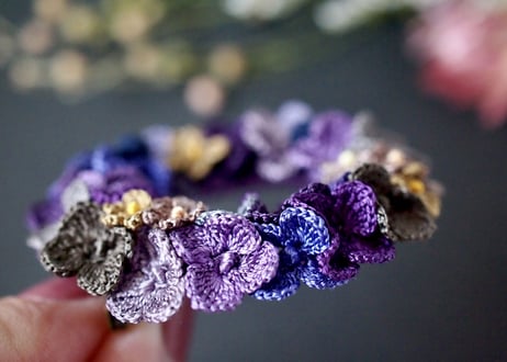 紫陽花のリースブローチ