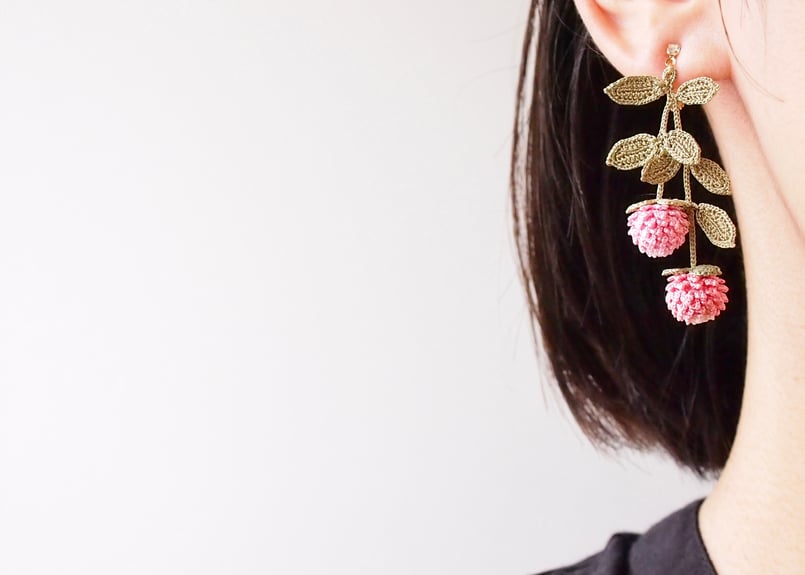 千日紅（センニチコウ）の耳飾り | アンデルヨン