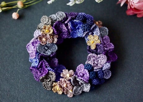 紫陽花のリースブローチ