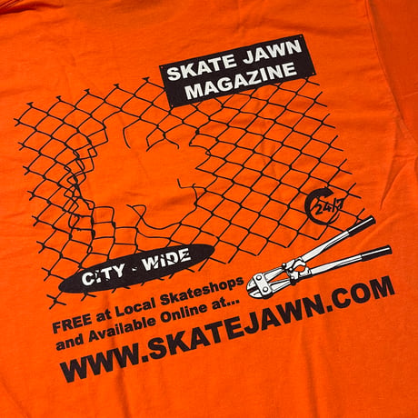 SKATE JAWN "BOLT CUTTER TEE" (Orange) L