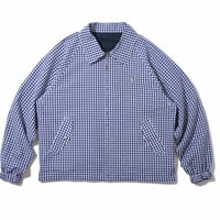 DIASPORA "Utility Harrington Jacket" (Navy & Gingham) L
