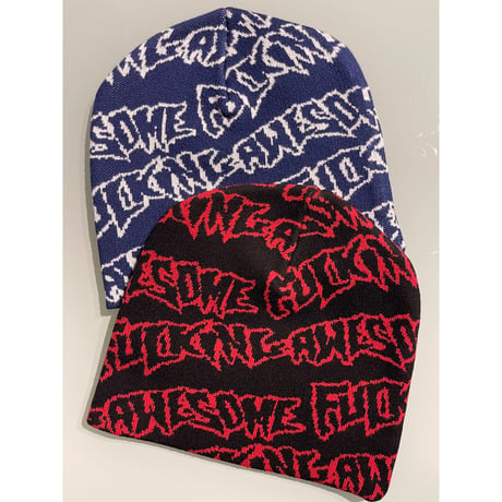 FUCKING AWESOME "STAMP REPEAT SKULLY BEANIE" (Navy)