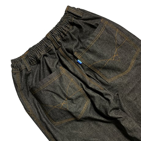 TELEVISI STAR "VX1 BAGGY OG PANTS GOLD STICHING" (RAW DENIM BLACK) M