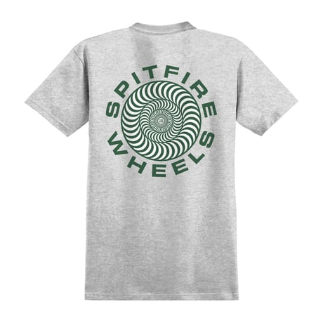 SPITFIRE "Classic 87 Swirl Flame Tee" (Ash/Dark Green) L