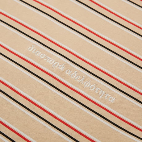 DIASPORA "Printed Stripe S/S Top" (Pink Beige) XL