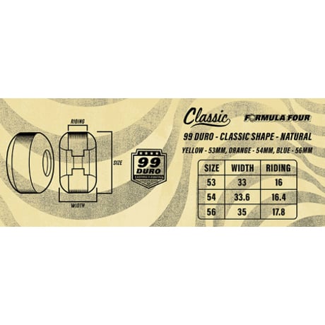 SPITFIRE "F4 FURRY CLASSICS 99 DURO" 53mm