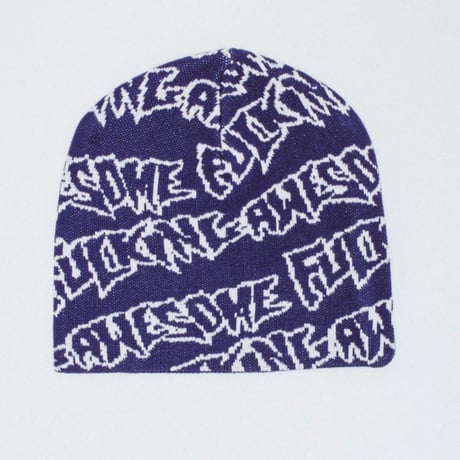 FUCKING AWESOME "STAMP REPEAT SKULLY BEANIE" (Navy)