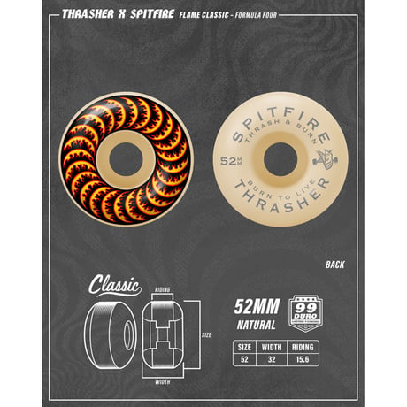 SPITFIRE "Thrasher Flame Classic" (Classic) 99DURO 52mm