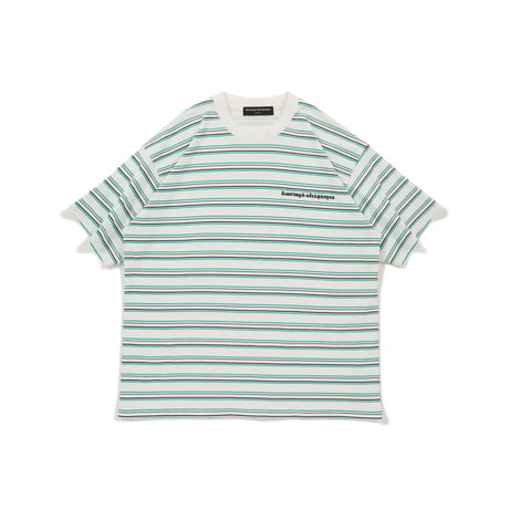 DIASPORA "Printed Stripe S/S Top" (White) XL