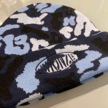 BRONZE 56K  "CAMO FLEECE BEANIE" BLUE